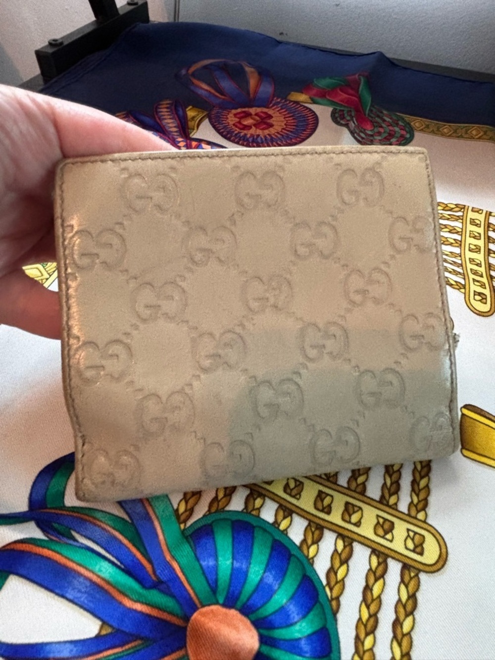 Authentic Gucci Abbey D-Ring Compact Wallet Metallic Guccissima Leather - Picture 11 of 11